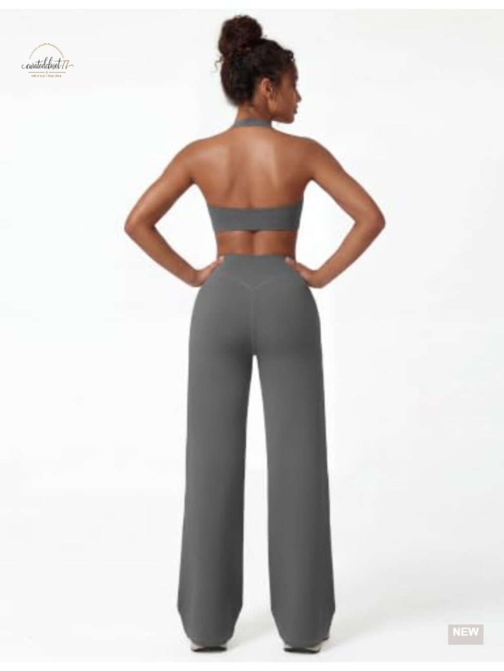 Seamless High Waisted Straight Leg Yoga Pants Stretch Athletic - Picture 2 of 5